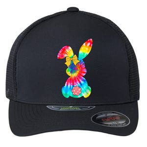 Cute Bunny Rabbit Tie Dye Bow Tie Easter Day Flexfit Unipanel Trucker Cap