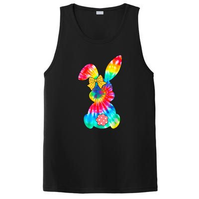 Cute Bunny Rabbit Tie Dye Bow Tie Easter Day PosiCharge Competitor Tank