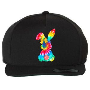 Cute Bunny Rabbit Tie Dye Bow Tie Easter Day Wool Snapback Cap