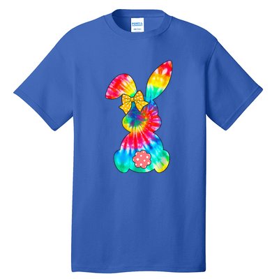 Cute Bunny Rabbit Tie Dye Bow Tie Easter Day Tall T-Shirt