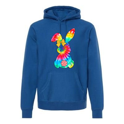 Cute Bunny Rabbit Tie Dye Bow Tie Easter Day Premium Hoodie