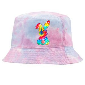 Cute Bunny Rabbit Tie Dye Bow Tie Easter Day Tie-Dyed Bucket Hat