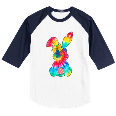 Cute Bunny Rabbit Tie Dye Bow Tie Easter Day Baseball Sleeve Shirt