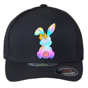 Cute Bunny Rabbit Tie Dye Bow Tie Easter Day Flexfit Unipanel Trucker Cap