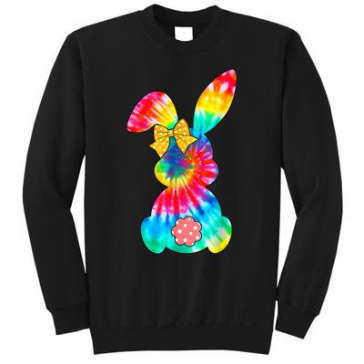 Cute Bunny Rabbit Tie Dye Bow Tie Easter Day Sweatshirt