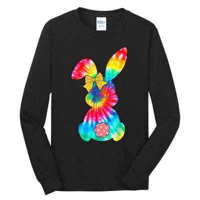 Cute Bunny Rabbit Tie Dye Bow Tie Easter Day Tall Long Sleeve T-Shirt