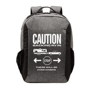 Caution Backing Rv In Funny Camping Outoors Vector Backpack