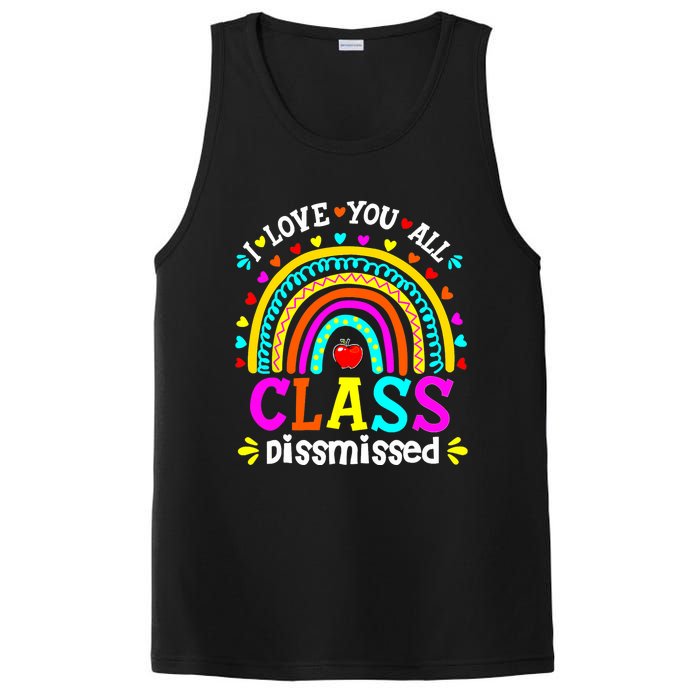 Cute Boho Rainbow Class Dismissed Last Day Of School Teacher PosiCharge Competitor Tank