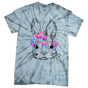 Cute Bunny Rabbit Face Tie Dye Glasses Easter Day Tie-Dye T-Shirt