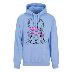 Cute Bunny Rabbit Face Tie Dye Glasses Easter Day Unisex Surf Hoodie