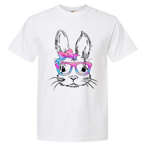 Cute Bunny Rabbit Face Tie Dye Glasses Easter Day Garment-Dyed Heavyweight T-Shirt