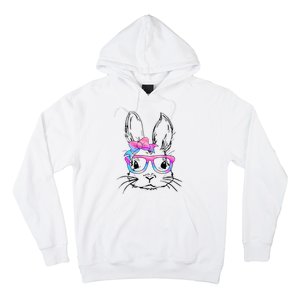 Cute Bunny Rabbit Face Tie Dye Glasses Easter Day Hoodie