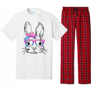 Cute Bunny Rabbit Face Tie Dye Glasses Easter Day Pajama Set