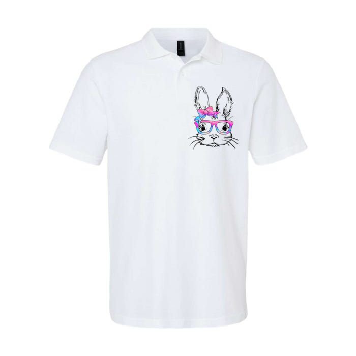 Cute Bunny Rabbit Face Tie Dye Glasses Easter Day Softstyle Adult Sport Polo