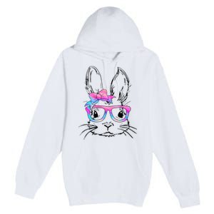 Cute Bunny Rabbit Face Tie Dye Glasses Easter Day Premium Pullover Hoodie