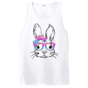 Cute Bunny Rabbit Face Tie Dye Glasses Easter Day PosiCharge Competitor Tank