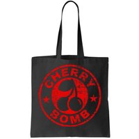 Cherry Bomb Retro Cherries Design Distressed Tote Bag