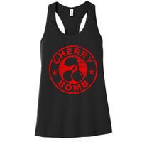 Cherry Bomb Retro Cherries Design Distressed Women's Racerback Tank