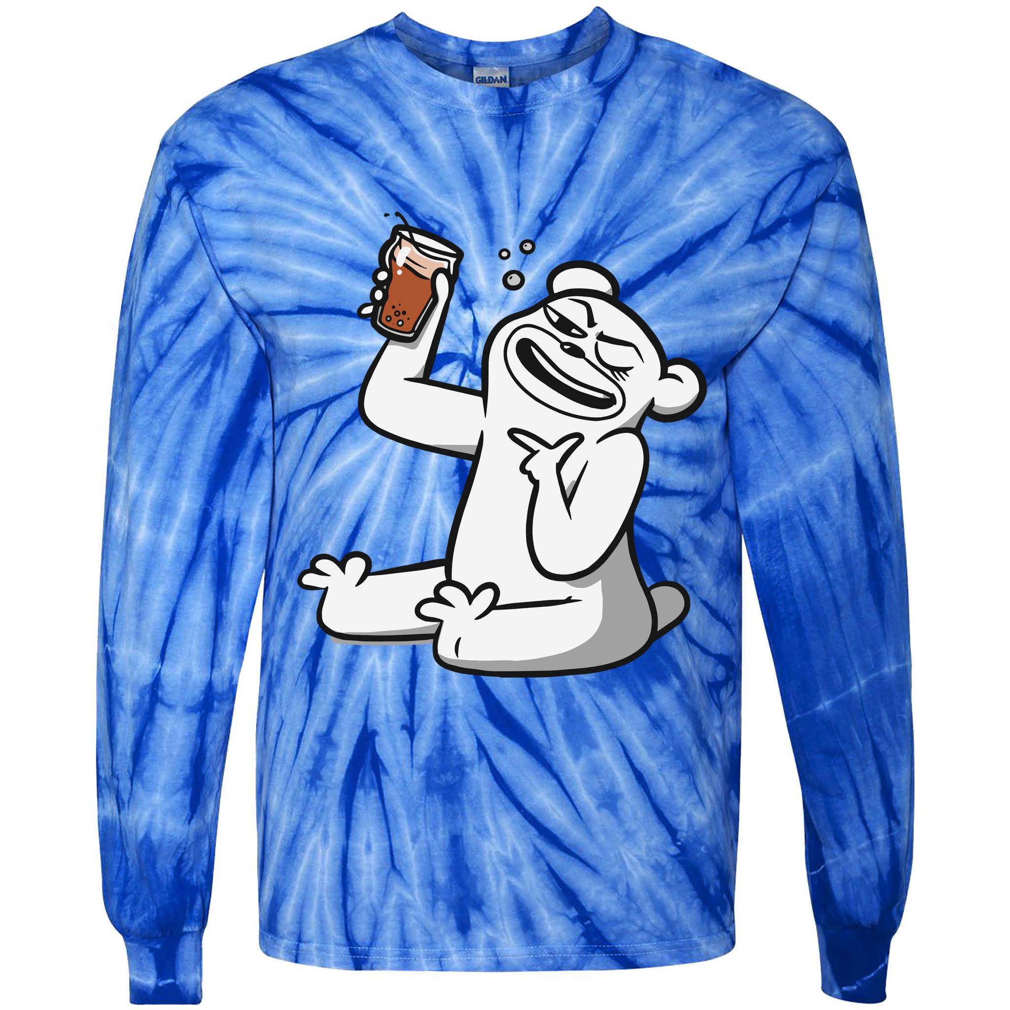Cotton Bureau Root Bear Tie-Dye Long Sleeve Shirt