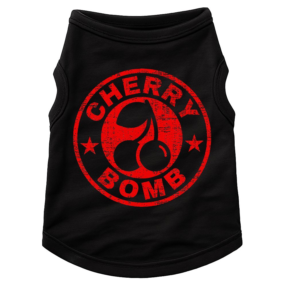 Cherry Bomb Retro Cherries Design Distressed Doggie Tank