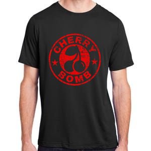 Cherry Bomb Retro Cherries Design Distressed Adult ChromaSoft Performance T-Shirt