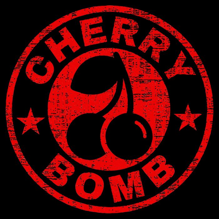 Cherry Bomb Retro Cherries Design Distressed Sustainable Beanie