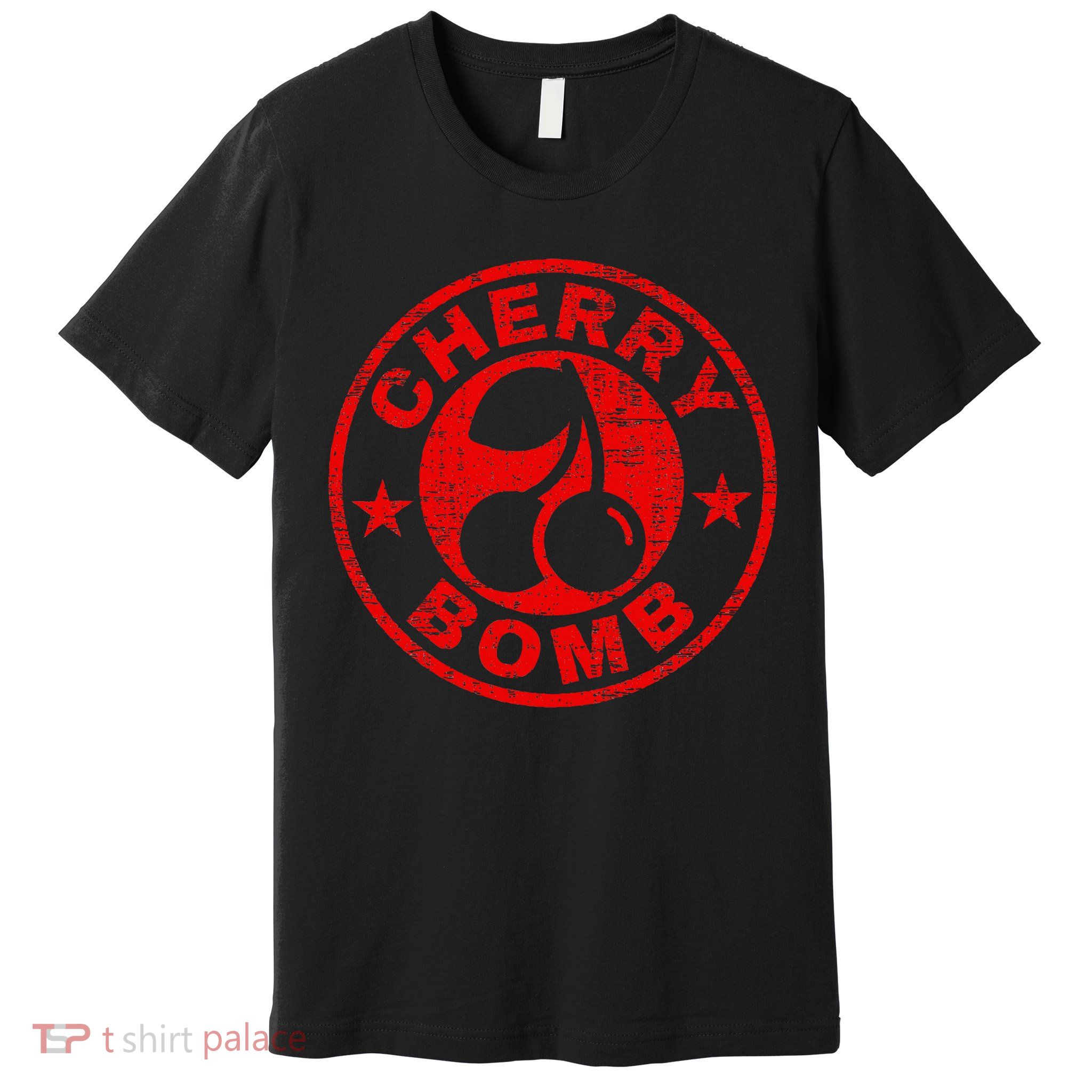 Cherry Bomb Retro Cherries Design Distressed Premium T-Shirt