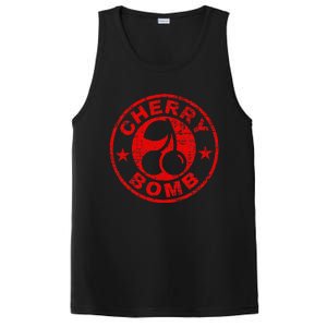 Cherry Bomb Retro Cherries Design Distressed PosiCharge Competitor Tank