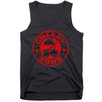 Cherry Bomb Retro Cherries Design Distressed Tank Top