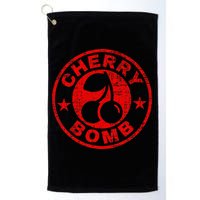 Cherry Bomb Retro Cherries Design Distressed Golf Towel