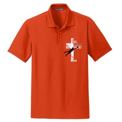 Christian Baseball Religious Cross Graphic Dry Zone Grid Polo