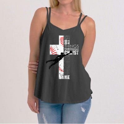 Christian Baseball Religious Cross Graphic Women's Strappy Tank