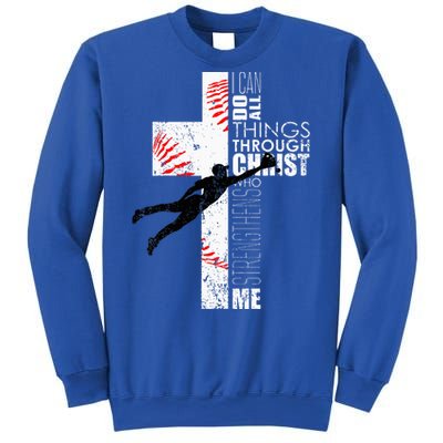 Christian Baseball Religious Cross Graphic Sweatshirt