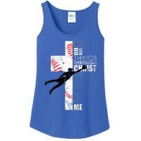 Christian Baseball Religious Cross Graphic Ladies Essential Tank