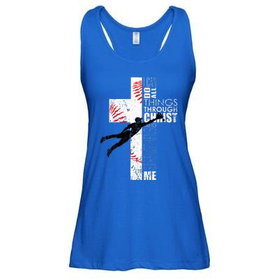 Christian Baseball Religious Cross Graphic Ladies Essential Flowy Tank