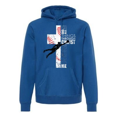 Christian Baseball Religious Cross Graphic Premium Hoodie