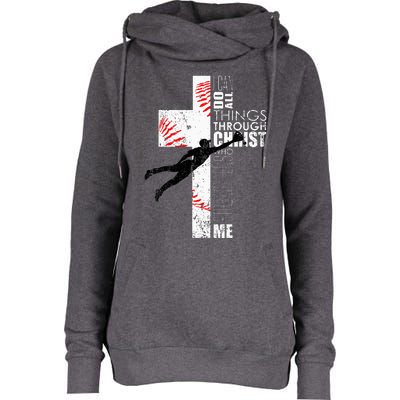 Christian Baseball Religious Cross Graphic Womens Funnel Neck Pullover Hood