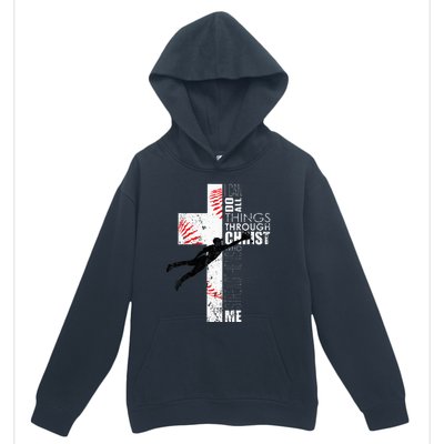 Christian Baseball Religious Cross Graphic Urban Pullover Hoodie