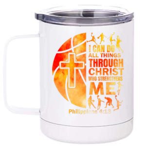 Christian Basketball Religious Bible Verses 12 oz Stainless Steel Tumbler Cup