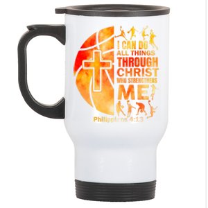 Christian Basketball Religious Bible Verses Stainless Steel Travel Mug