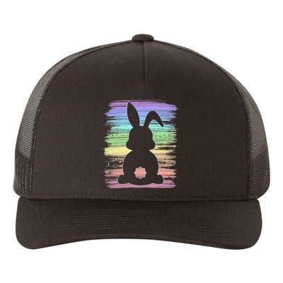 Cute Bunny Rabbit Pastel Happy Easter Day Yupoong Adult 5-Panel Trucker Hat