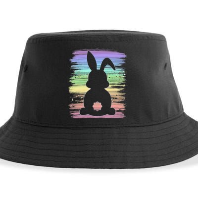 Cute Bunny Rabbit Pastel Happy Easter Day Sustainable Bucket Hat