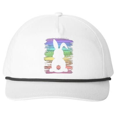 Cute Bunny Rabbit Pastel Happy Easter Day Snapback Five-Panel Rope Hat