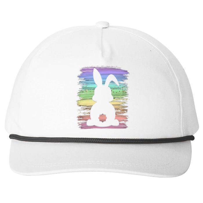 Cute Bunny Rabbit Pastel Happy Easter Day Snapback Five-Panel Rope Hat