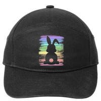 Cute Bunny Rabbit Pastel Happy Easter Day 7-Panel Snapback Hat