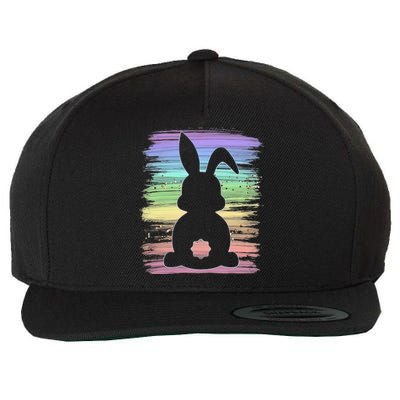 Cute Bunny Rabbit Pastel Happy Easter Day Wool Snapback Cap