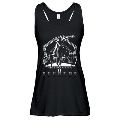 Cowboy Bull Riding Ask Me In Eight Seconds Ladies Essential Flowy Tank