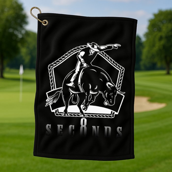 Cowboy Bull Riding Ask Me In Eight Seconds Golf Towel