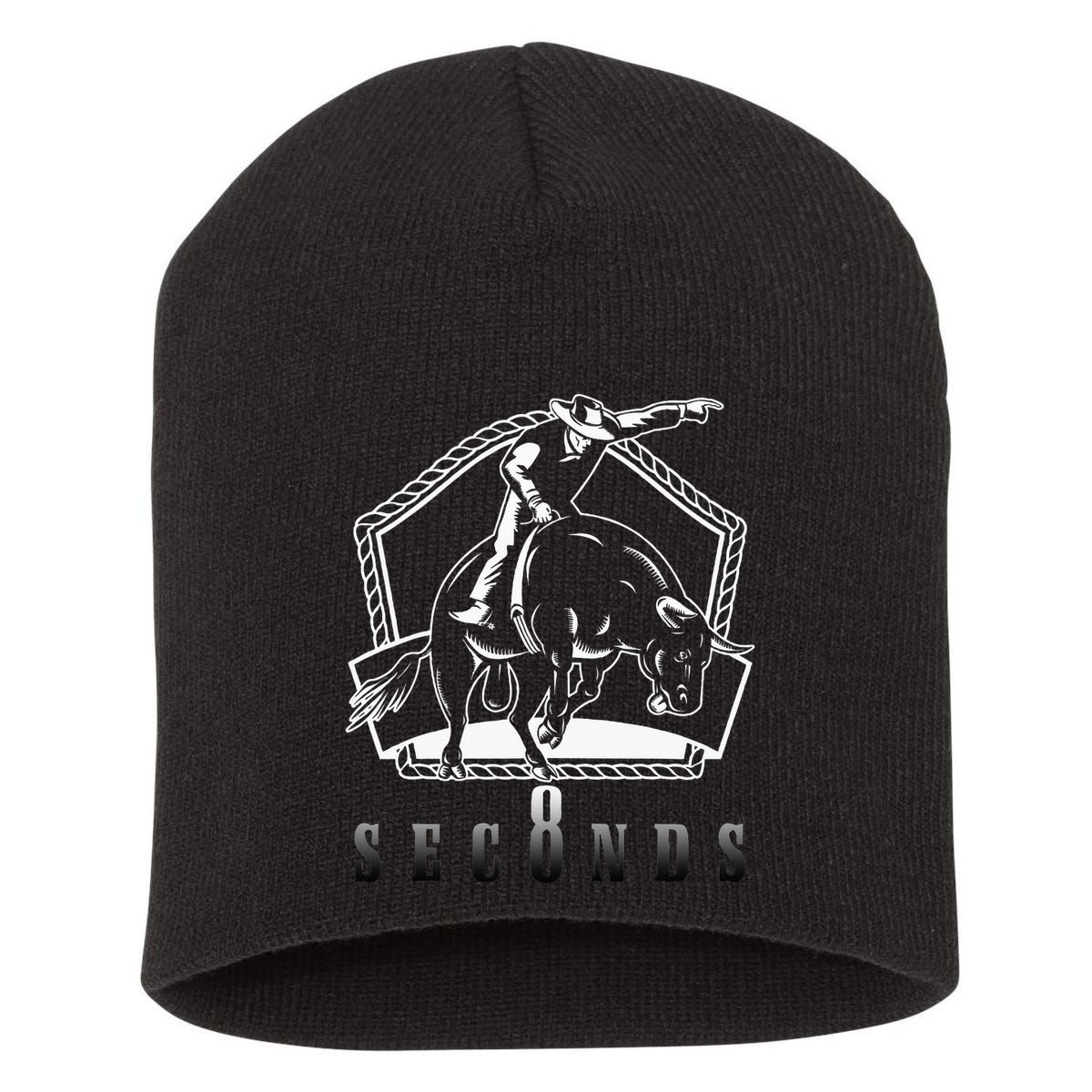 Cowboy Bull Riding Ask Me In Eight Seconds Short Acrylic Beanie