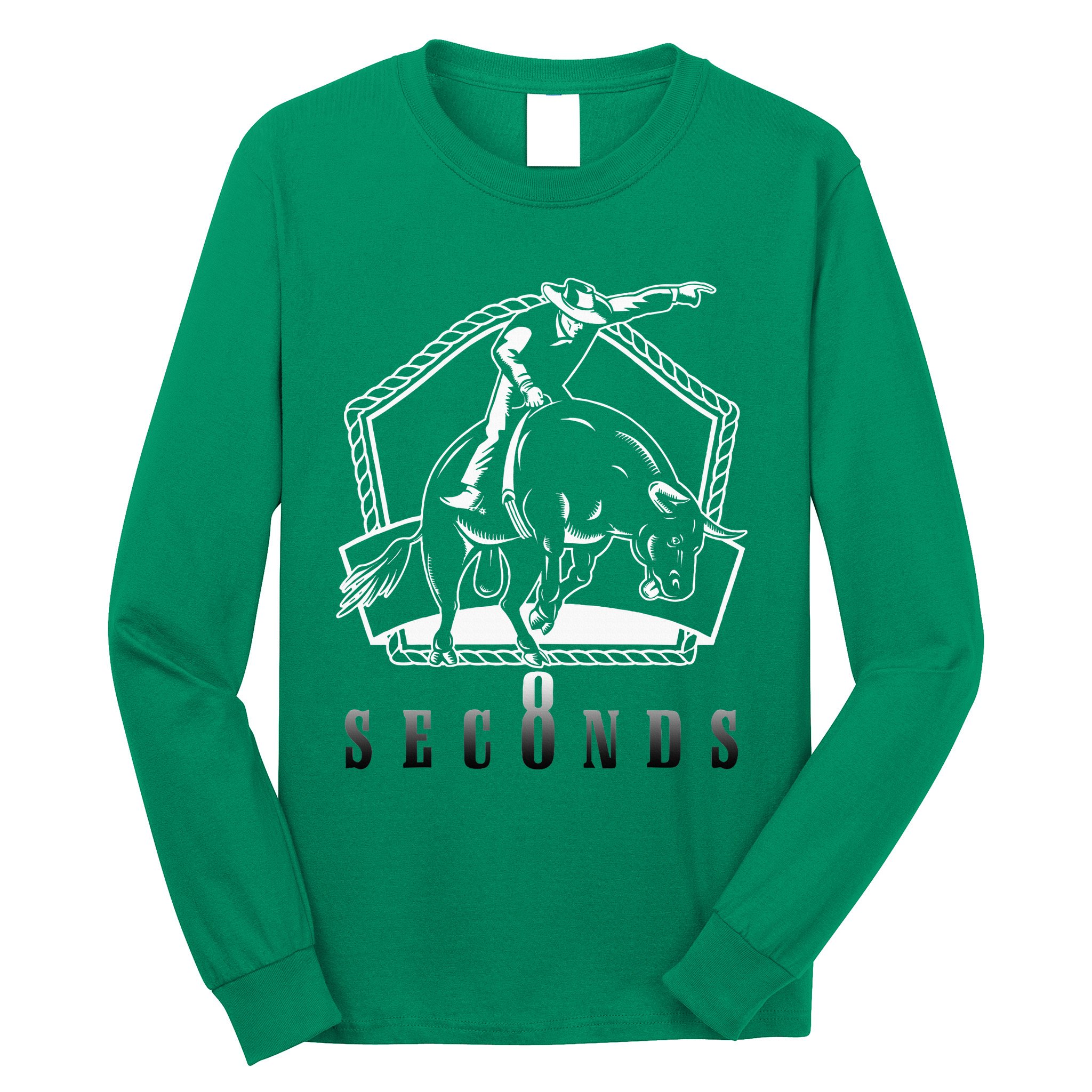 Cowboy Bull Riding Ask Me In Eight Seconds Long Sleeve Shirt